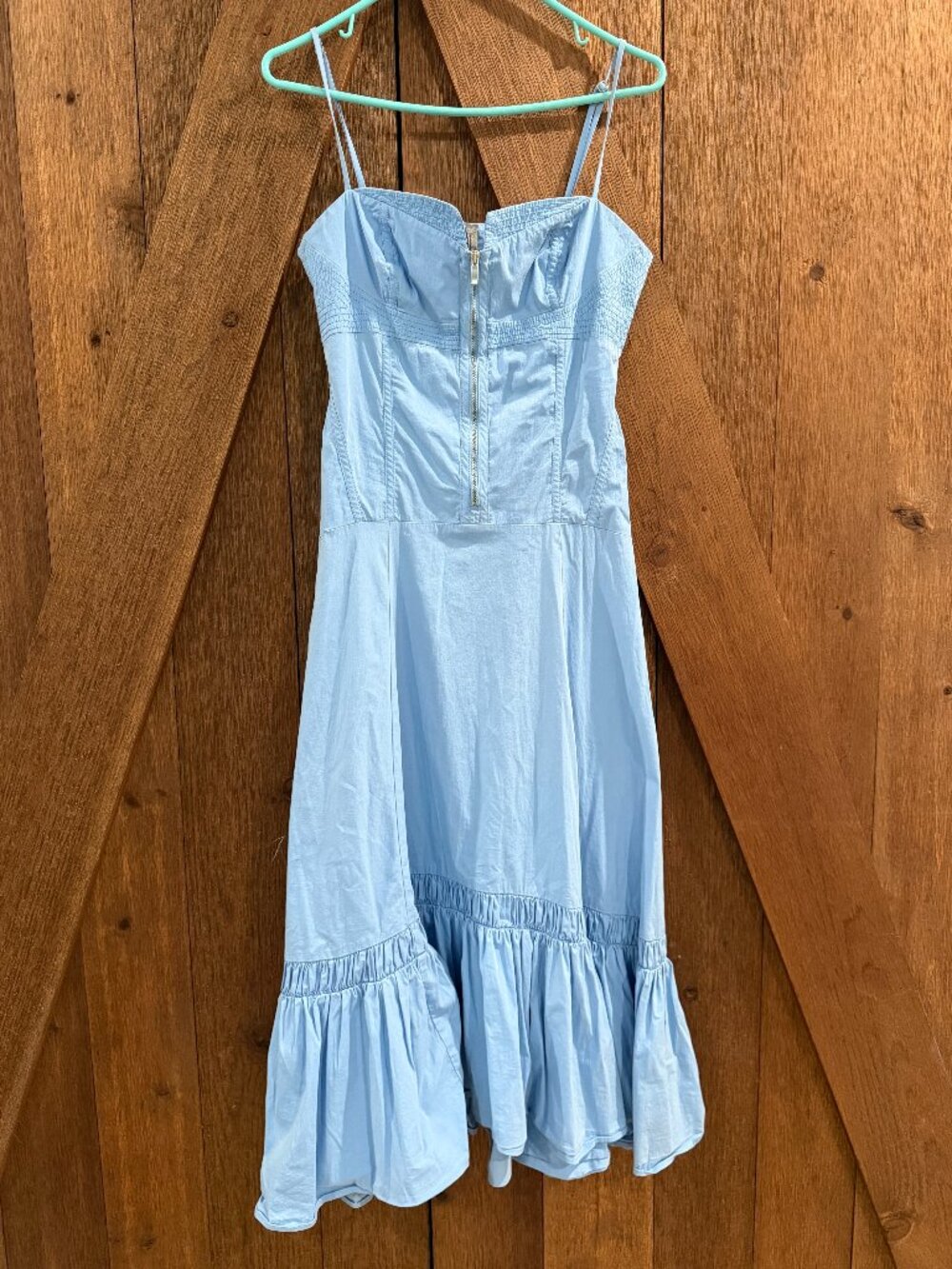 Anthropologie Zip-Front Ruffle-Hem Midi Dress - Small